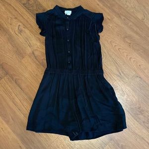 Kate Spade black ruffle sleeve romper, size 6